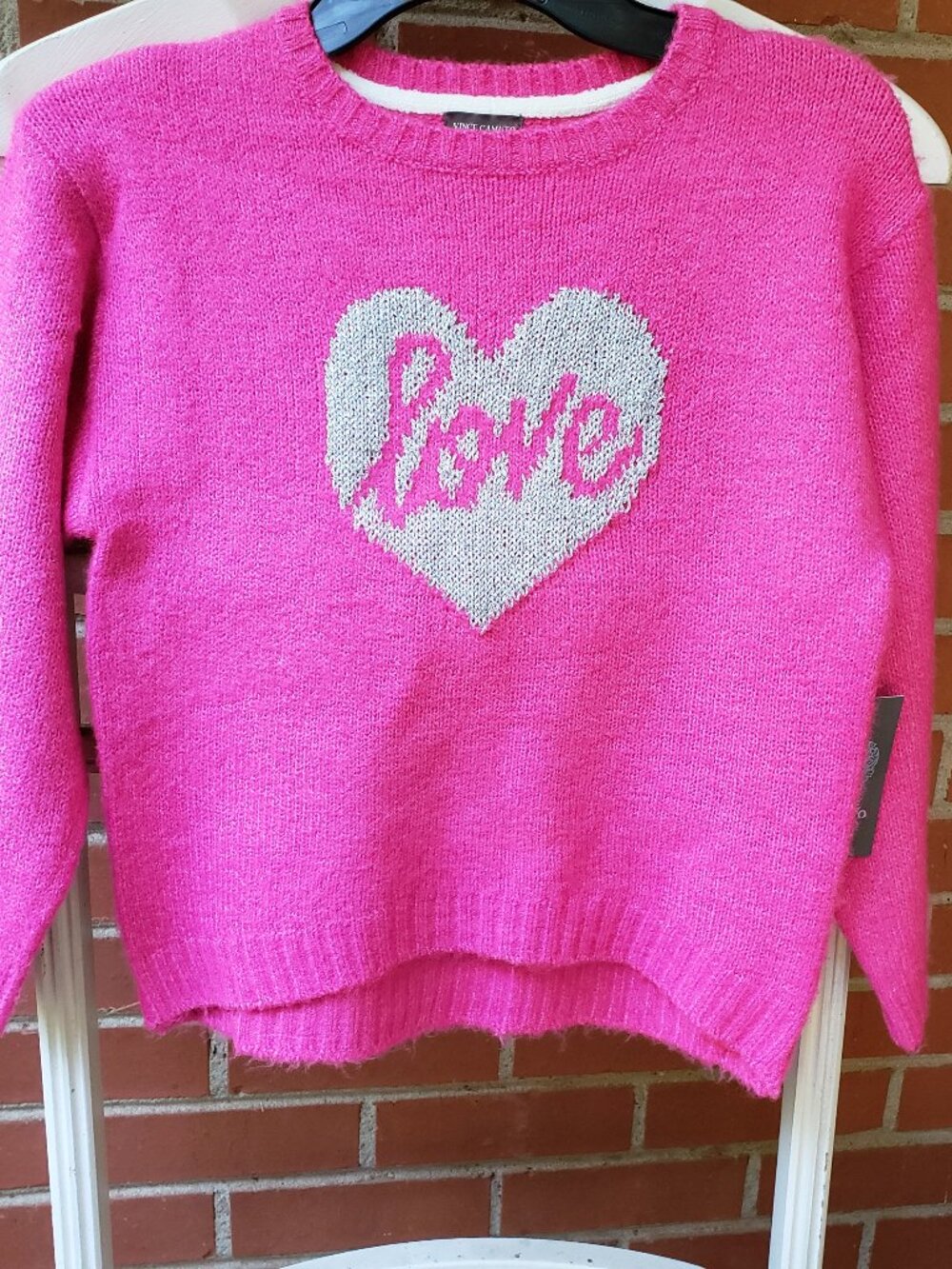BNWT VINCE CAMUTO Barbie pink love soft sweater (6X)